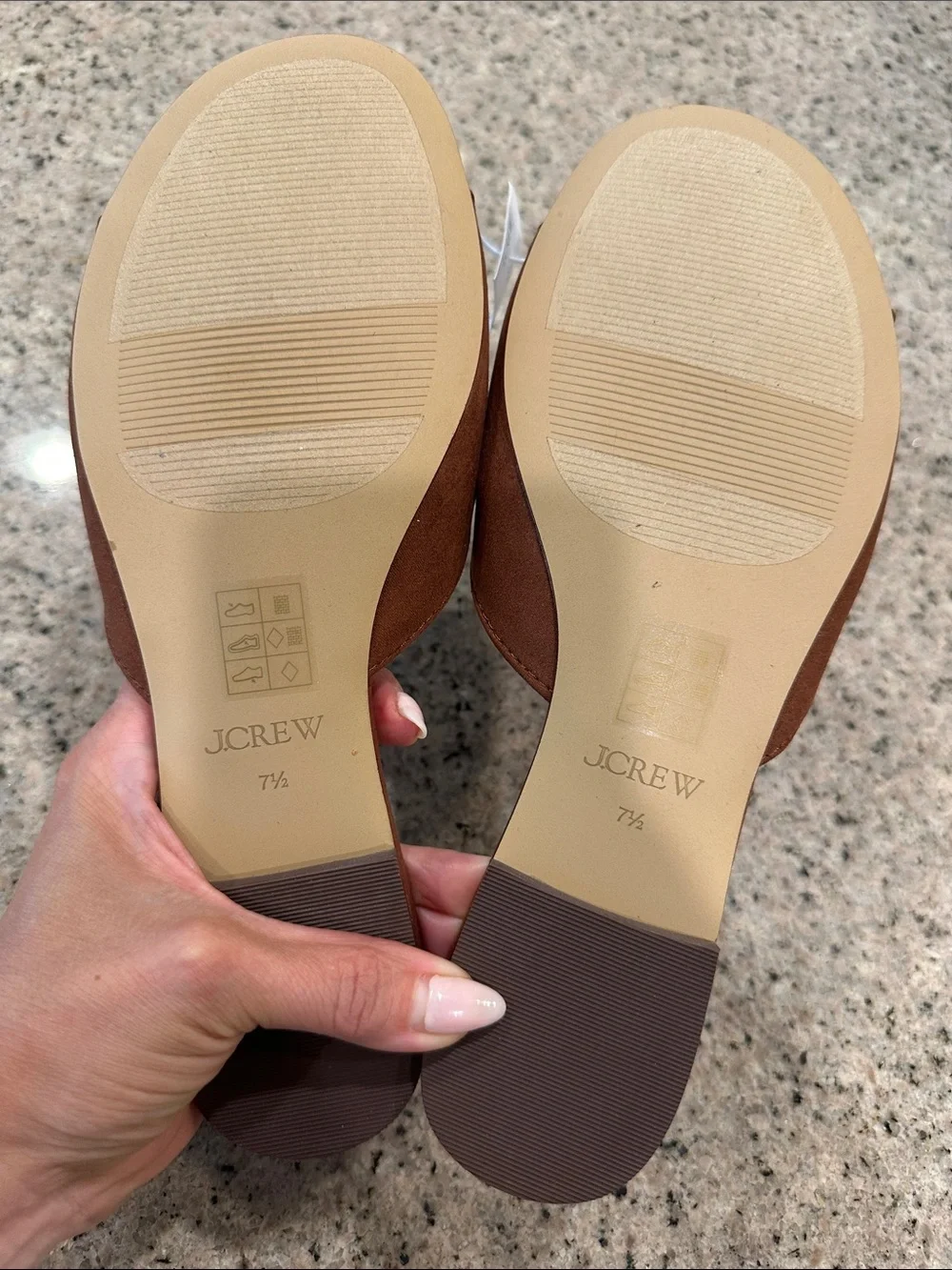 J Crew Faux-Suede Buckle Slide Sandals
